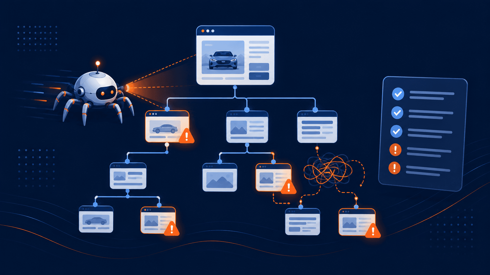 Common technical SEO crawl findings on dealer websites