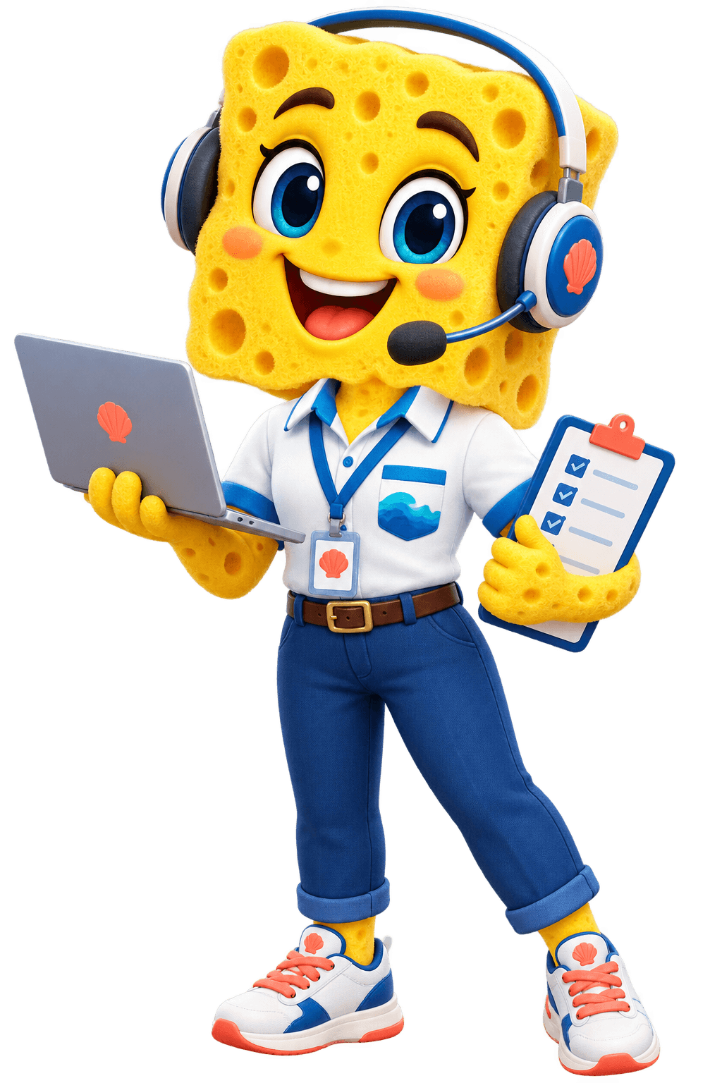 Bubbles, a fictional sea-sponge virtual assistant