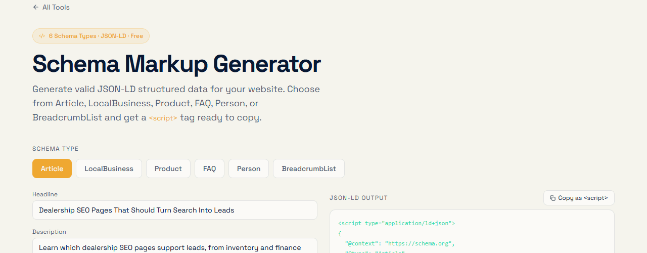 Schema generator preview