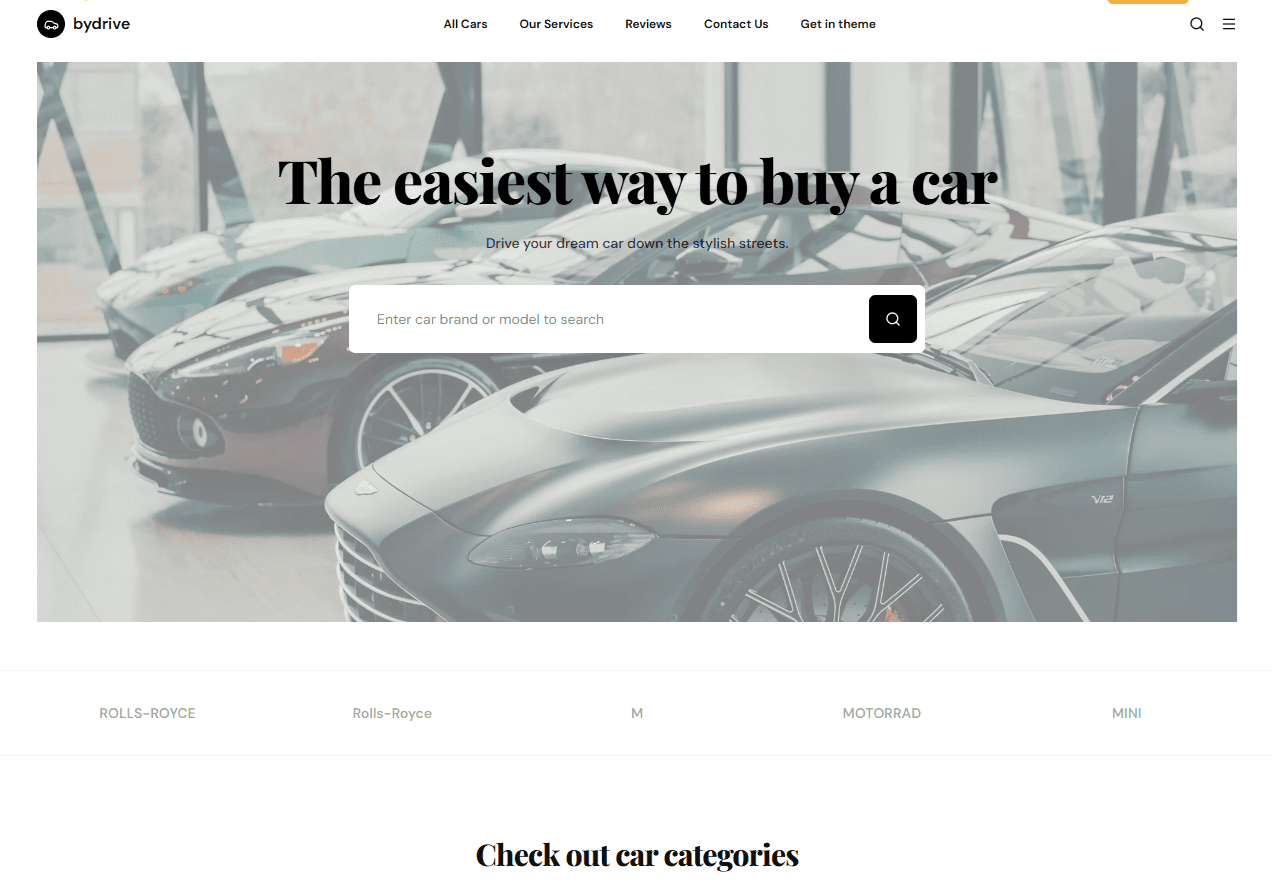 Dealership showroom landing page Next.js build screenshot